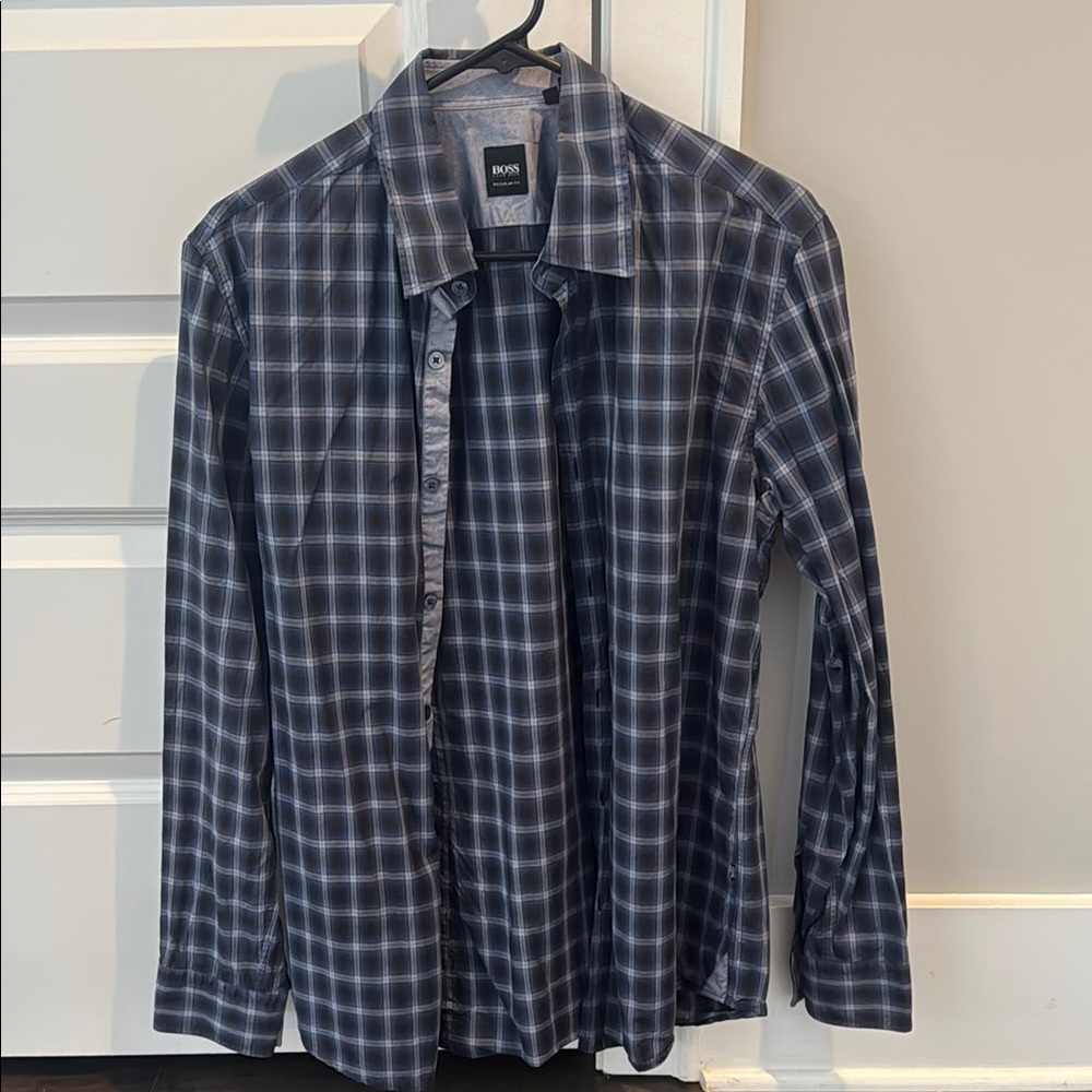 Boss Blue Casual Button Down Shirt